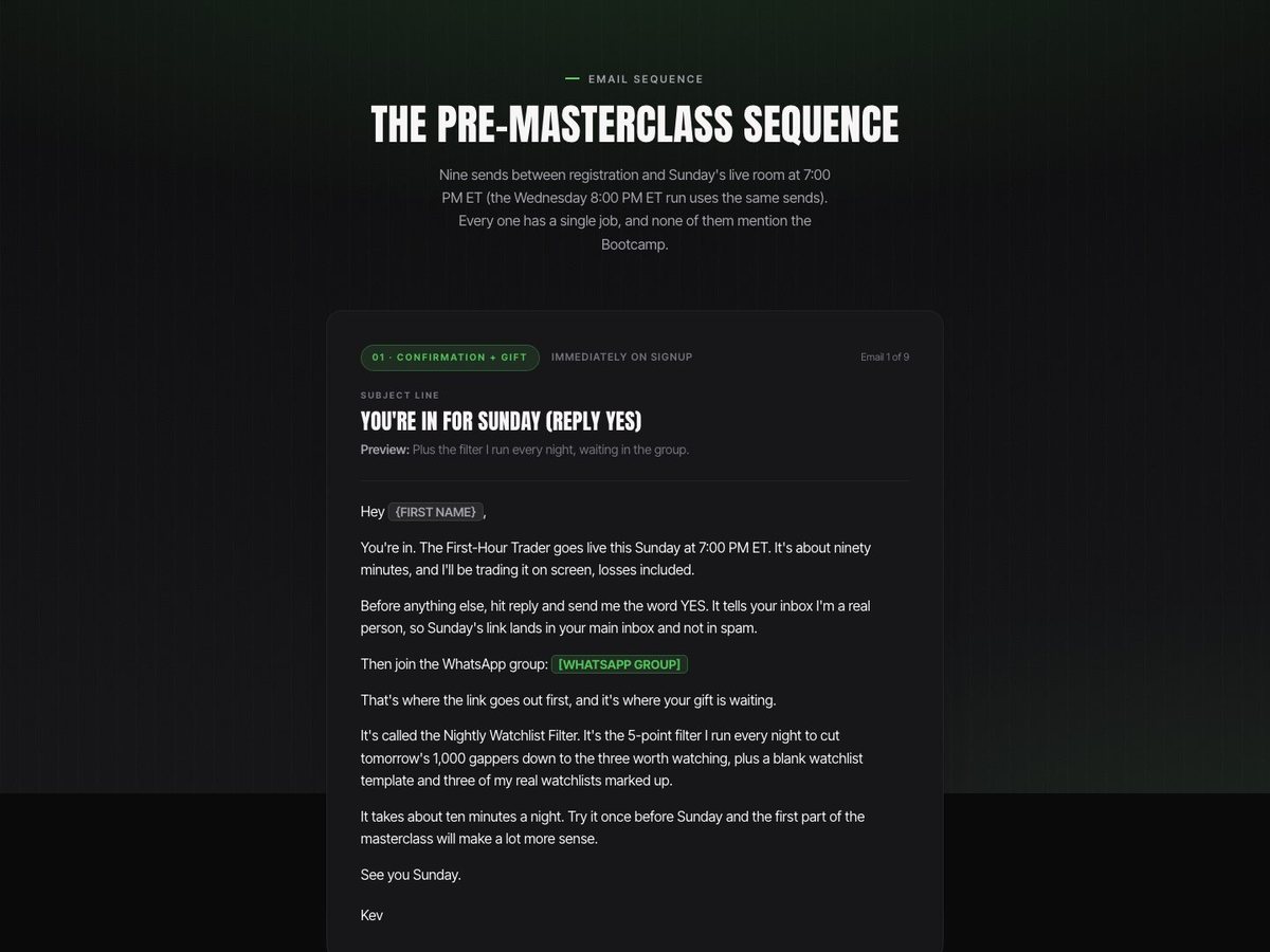 Pre-masterclass sequence preview